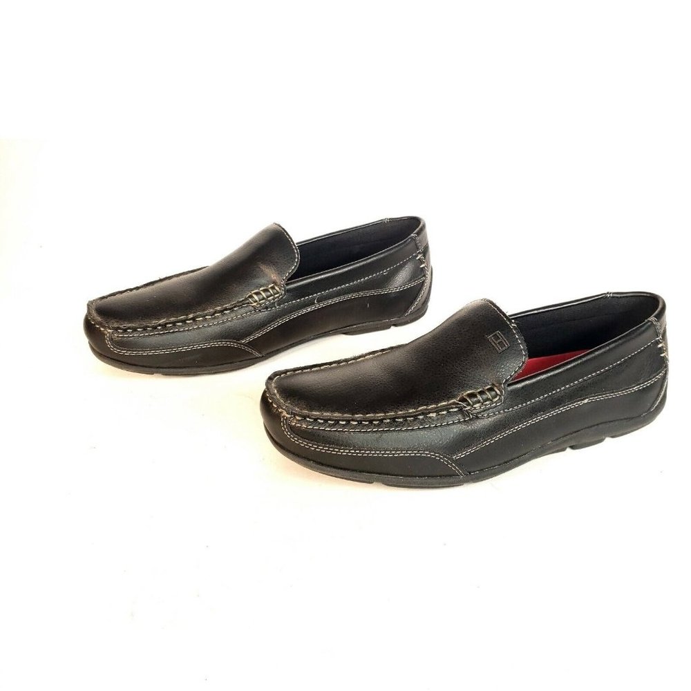 Tommy Hilfiger Mens Loafers Black Slip On Moc Toe Dress Casual Shoes 9 TMDATHAN